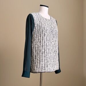 NWOT Paul & Joe Sister - Hunter Green Blouse with Vest Front - Size 3 = L